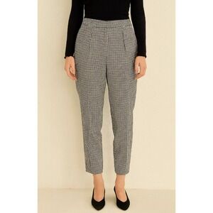ASOS Houndstooth Pleated‎ Pants Trousers Career High Waist Size US 4